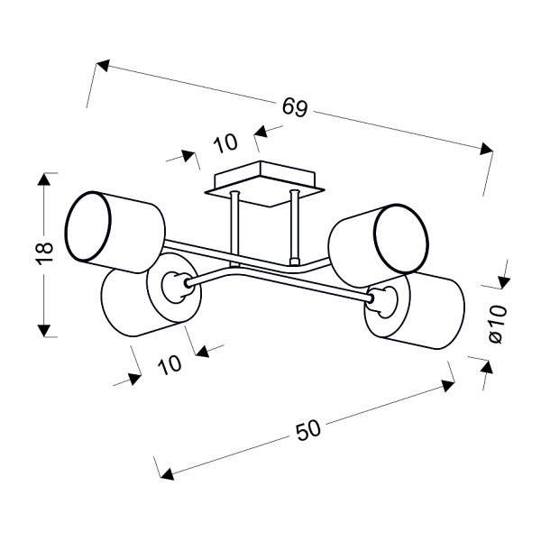 Sax Lampa Sufitowa 4X40W E14 Satyna Candellux