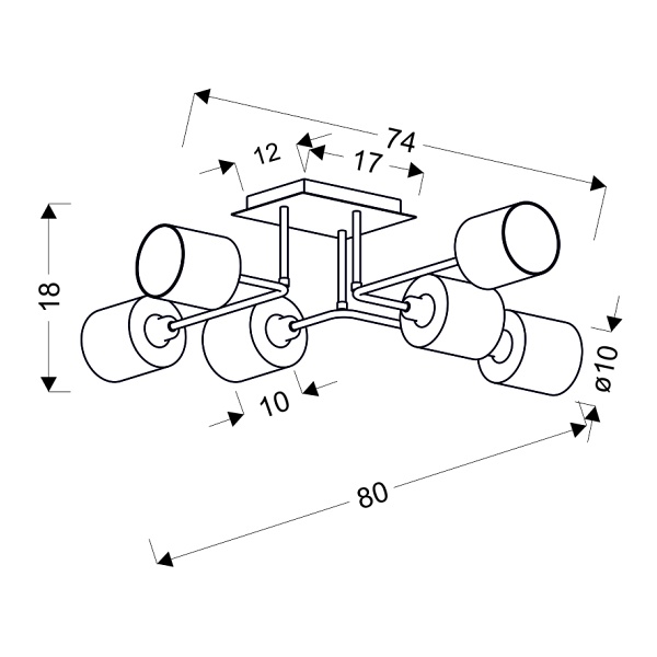 Sax Lampa Sufitowa 6X40W E14 Satyna Candellux