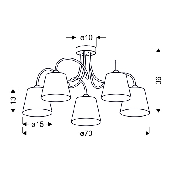 Luk Lampa Wisząca 5X40W E14 Chrom Candellux