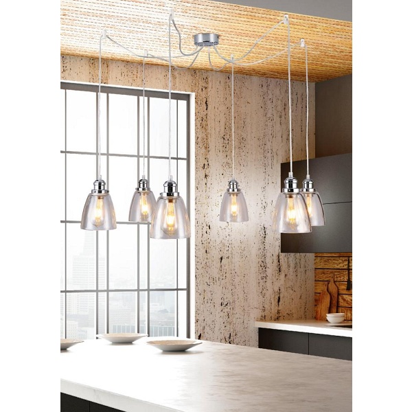 Voice Lampa Wisząca 6X40W E27 Chromowy Candellux