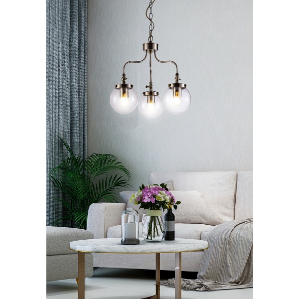 Ballet Lampa Wisząca 3X40W E27 Patynowy Candellux