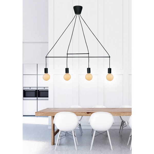 Alto Lampa Wisząca 4X40W E27 Czarny Matowy Candellux