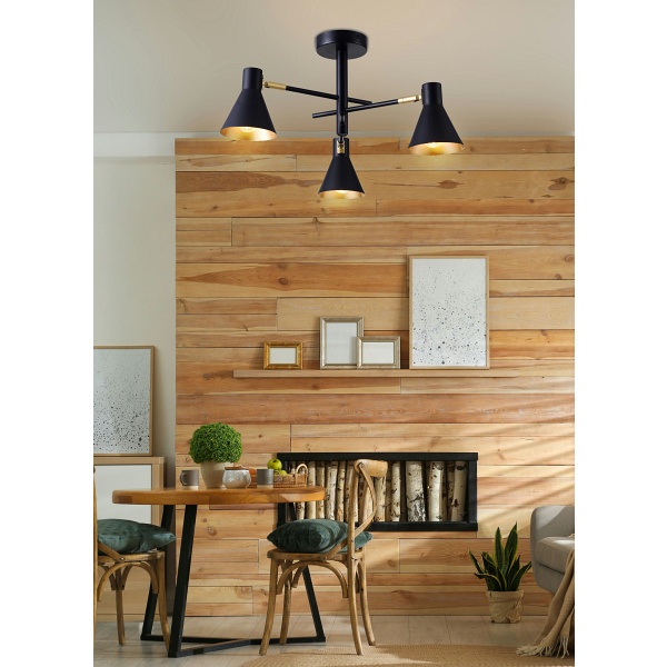 Less Lampa Wisząca 3X40W E14 Czarny Matowy Candellux