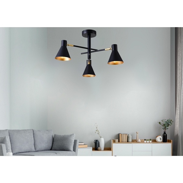 Less Lampa Wisząca 3X40W E14 Czarny Matowy Candellux