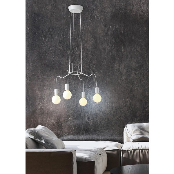 Basso Lampa Wisząca 4X40W E27 Biały Matowy Candellux