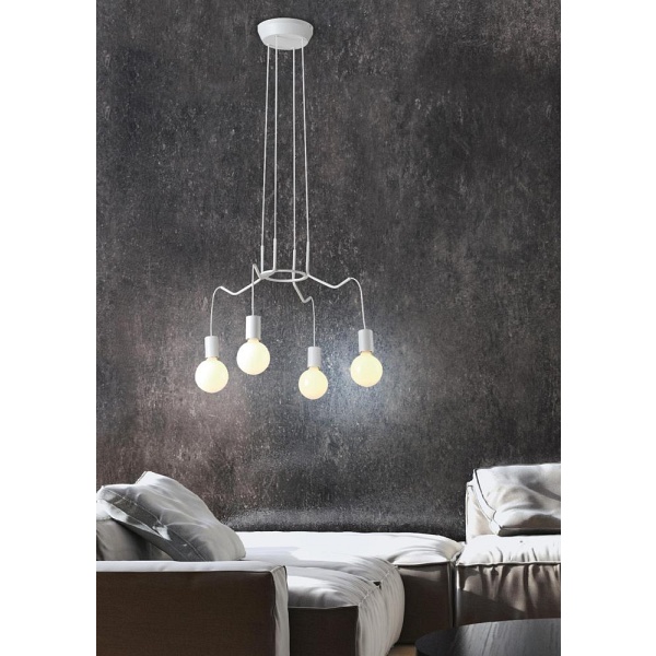 Basso Lampa Wisząca 4X40W E27 Biały Matowy Candellux