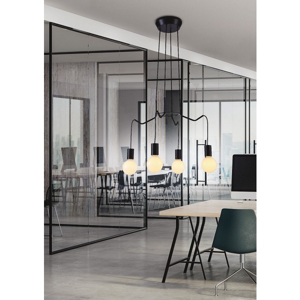 Basso Lampa Wisząca 4X40W E27 Czarny Matowy Candellux