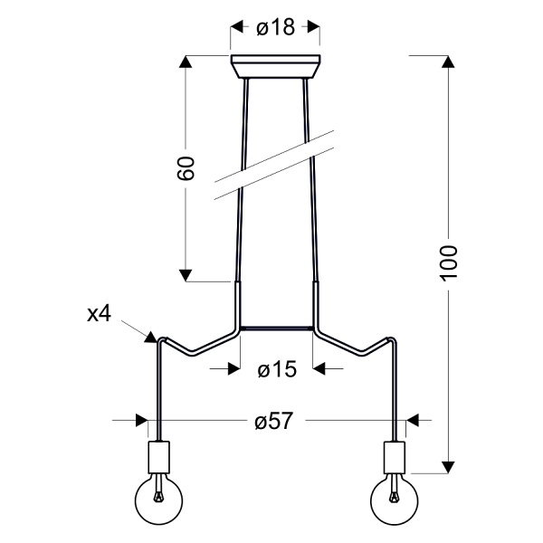 Basso Lampa Wisząca 4X40W E27 Czarny Matowy Candellux