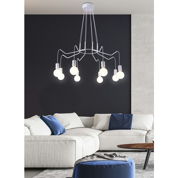 Basso Lampa Wisząca 8X40W E27 Biały Matowy Candellux