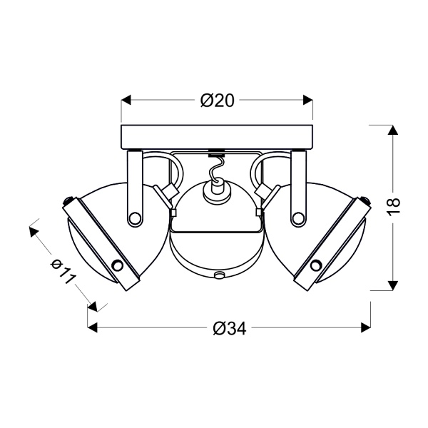 Frodo Lampa Sufitowa Plafon 3X40W Gu10 Rdzawy Candellux