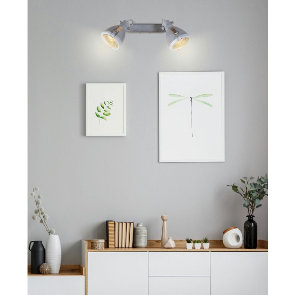 Crodo Lampa Sufitowa Listwa 2X40W E14 Szary Candellux