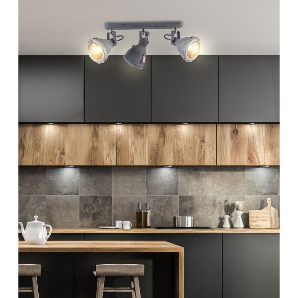 Crodo Lampa Sufitowa Listwa 3X40W E14 Szary Candellux