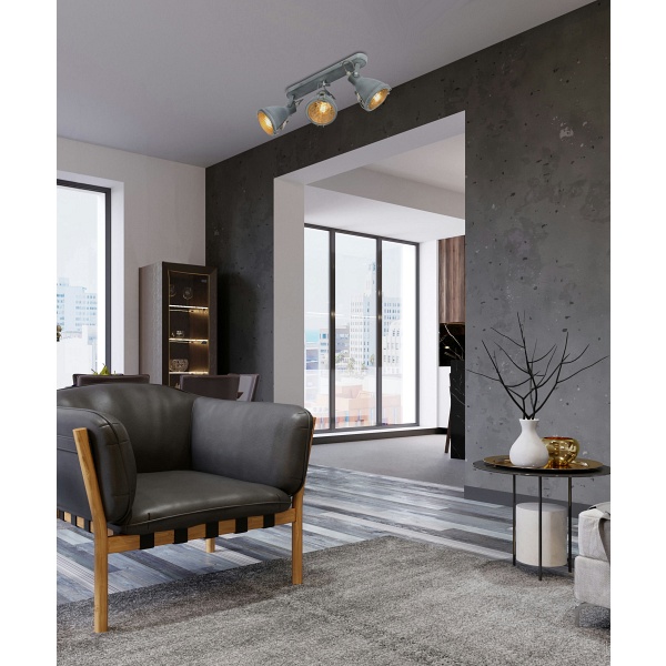 Crodo Lampa Sufitowa Listwa 3X40W E14 Szary Candellux