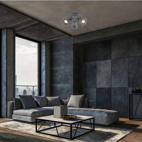 Crodo Lampa Sufitowa Plafon 3X40W E14 Szary Candellux