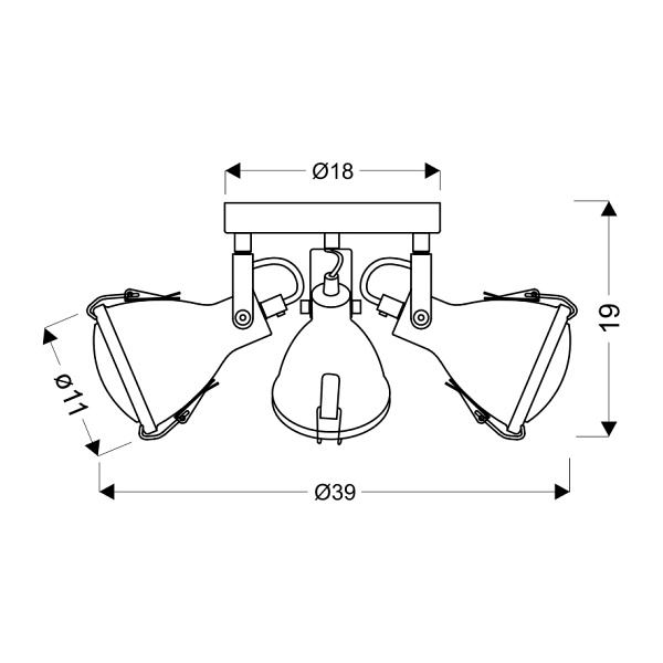 Crodo Lampa Sufitowa Plafon 3X40W E14 Szary Candellux