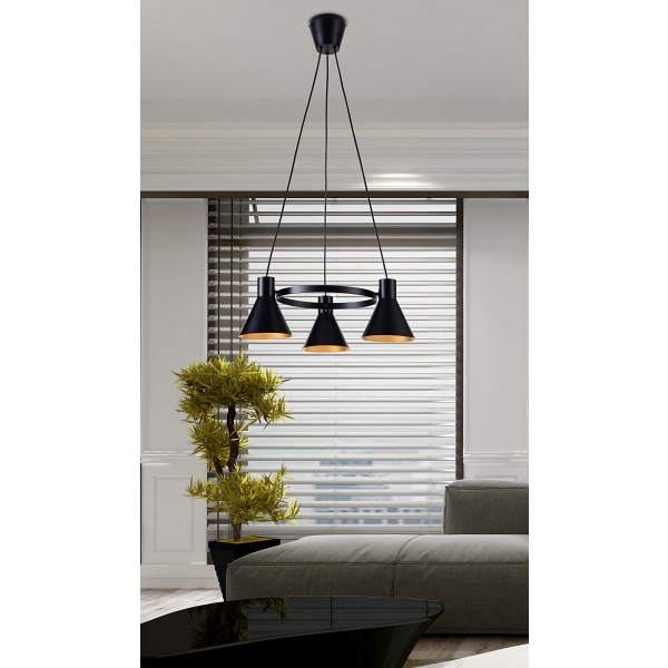 More Lampa Wisząca 3X40W E27 Czarny Matowy Candellux