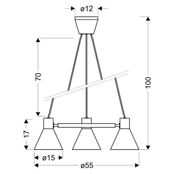 More Lampa Wisząca 3X40W E27 Czarny Matowy Candellux