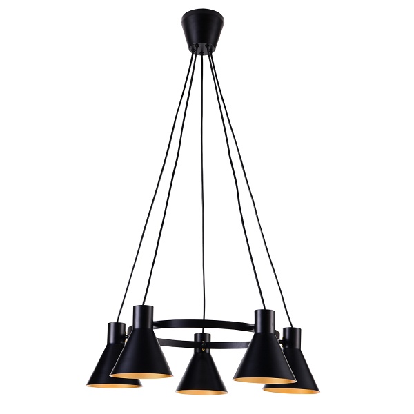 More Lampa Wisząca 5X40W E27 Czarny Matowy Candellux