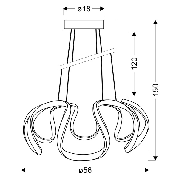 Douglas Lampa Wisząca 56 38W Led Brązowy 4000K Apeti Candellux