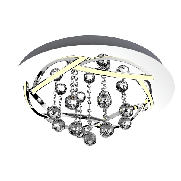 Korfu Lampa Sufitowa Plafon 50 30W Led Chromowy 4000K Apeti Candellux