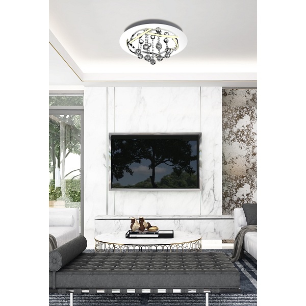 Korfu Lampa Sufitowa Plafon 50 30W Led Chromowy 4000K Apeti Candellux