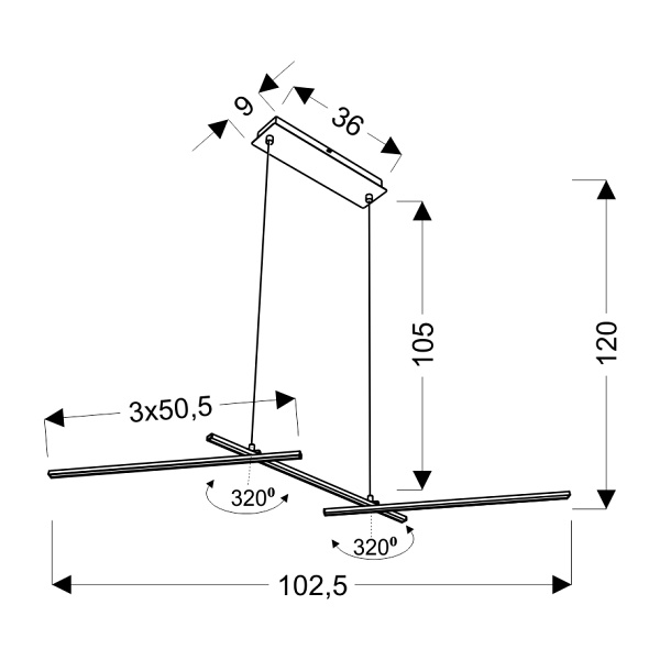 Thasos Lampa Wisząca 103X23 23W Led Złoty 4000K Apeti Candellux