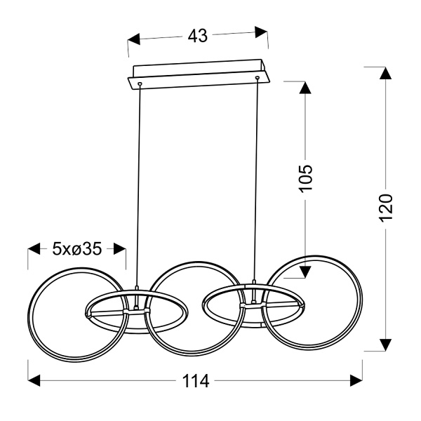 Kos Zwis 114X35 60W Led Chromowy 4000K Candellux