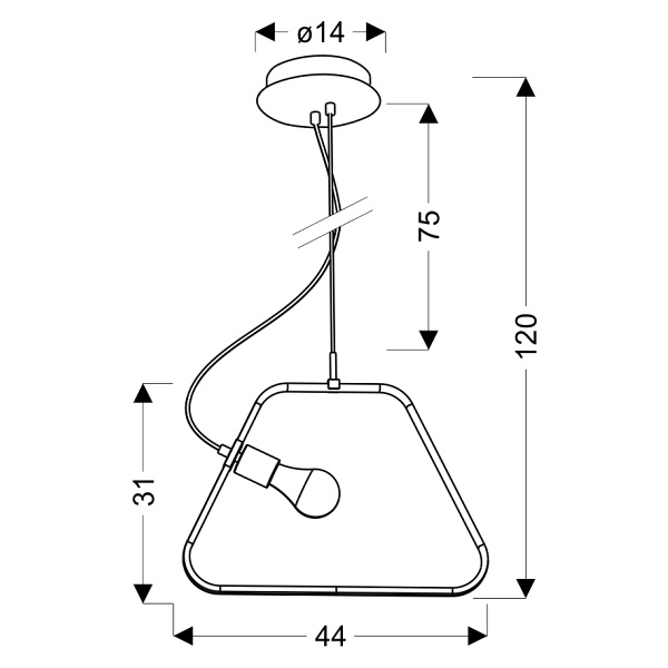 Ikaria Lampa Wisząca 42 1X60W E27 Led+12W Led Czarny 4000K Candellux