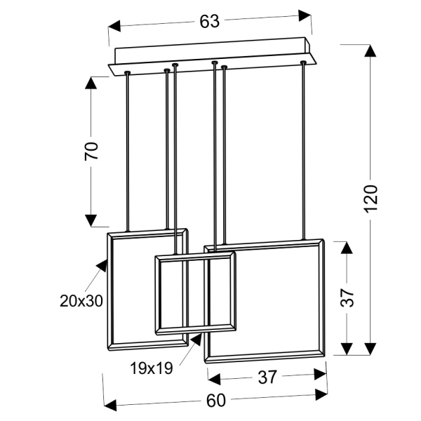 Keos Lampa Wisząca 54X9 36W Led Biały 4000K Apeti Candellux