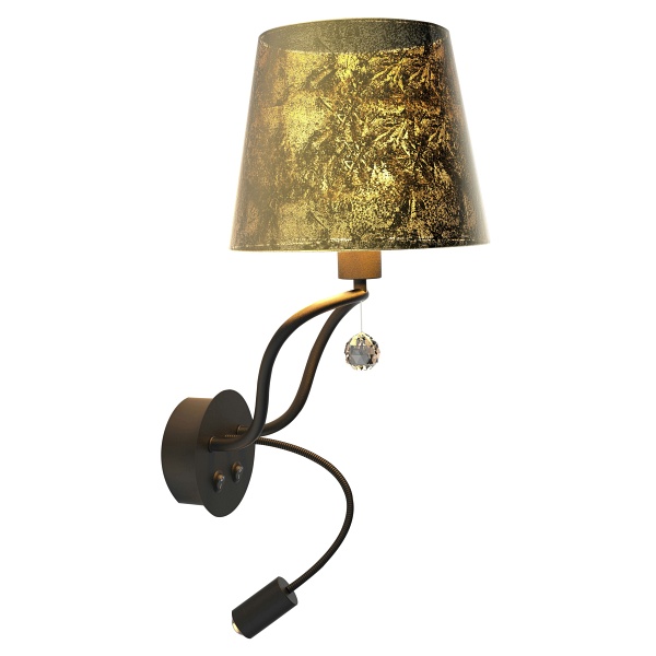 Saria Lampa Kinkiet 1X6W E14 Led+8W Led Czarno Złoty Apeti Candellux