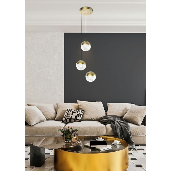 Furni Lampa Wisząca Talerz 3X5W Led Złoty 4000K Apeti Candellux