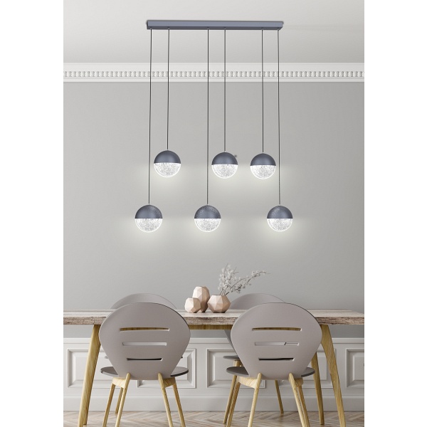 Furni Lampa Wisząca 6X5W Led Szary 4000K Apeti Candellux