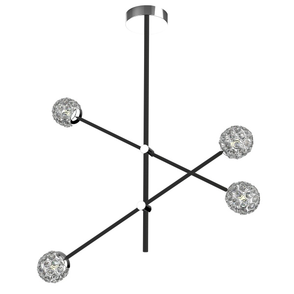 Paksos Lampa Wisząca 4Xmax 5W G9 Led Czarny Apeti Candellux