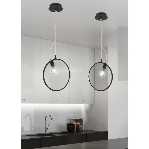 Skiros Lampa Wisząca 35 1X60W E27 Led+12W Led Czarny 4000K Apeti Candellux