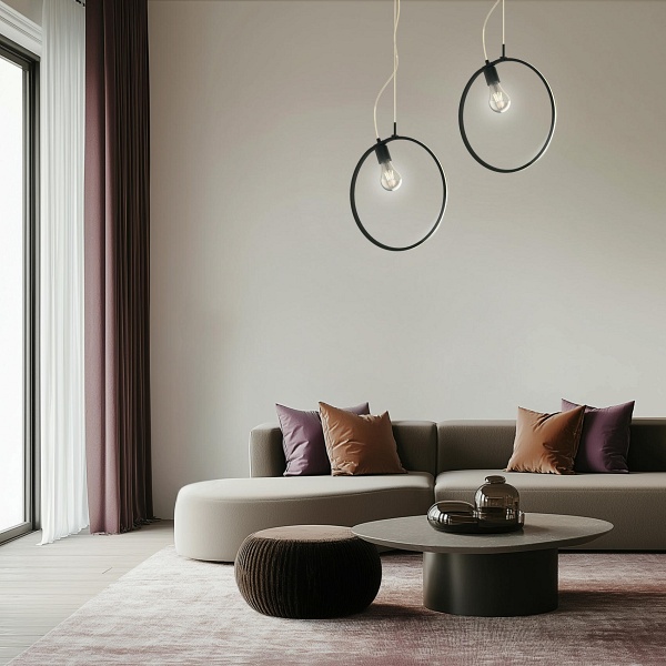 Skiros Lampa Wisząca 35 1X60W E27 Led+12W Led Czarny 4000K Apeti Candellux