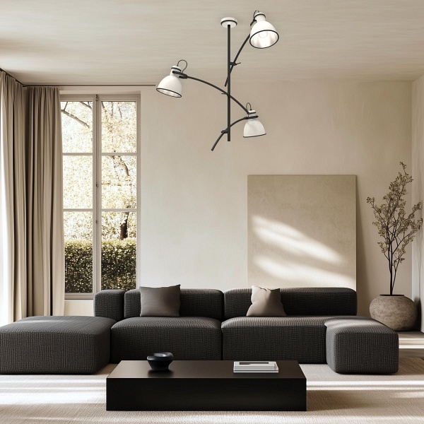 Lampa wisząca Zumba biała czarna 3x60w - Candellux