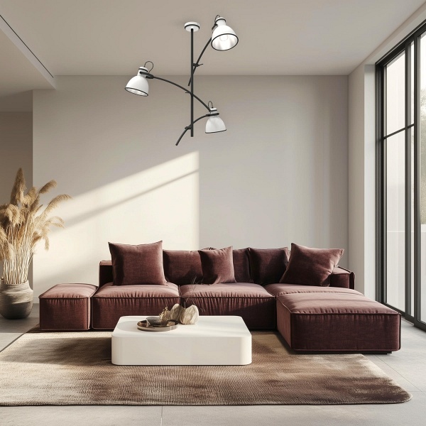Lampa wisząca Zumba biała czarna 3x60w - Candellux
