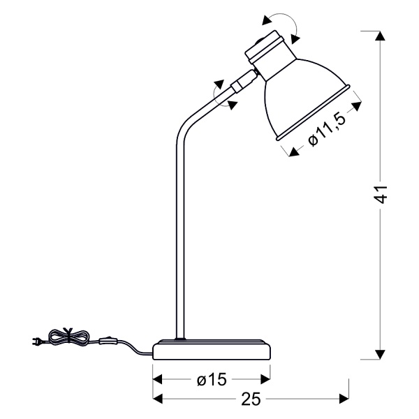 Zumba Lampka Gabinetowa Sztyca Prosta 1X40W E14 Biały+Czarny Candellux