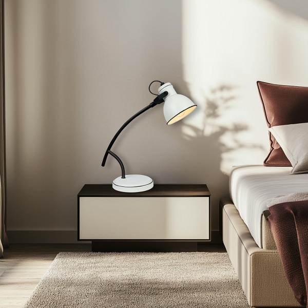 Zumba Lampka Gabinetowa Sztyca Skos 1X40W E14 Biały+Czarny Candellux