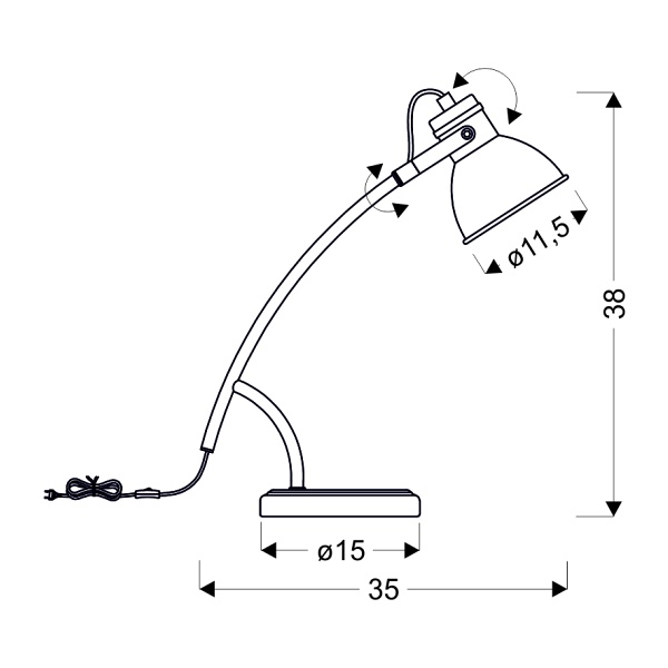 Zumba Lampka Gabinetowa Sztyca Skos 1X40W E14 Biały+Czarny Candellux