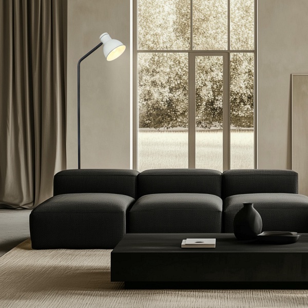 Zumba Lampa Podłogowa Sztyca Prosta 1X40W E27 Biały+Czarny Candellux