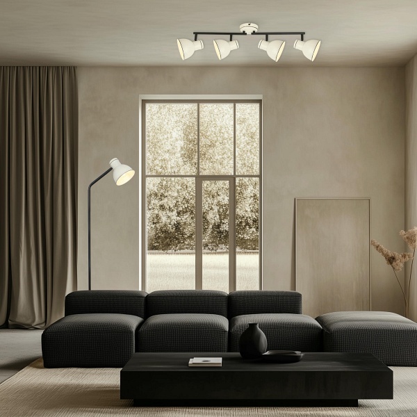 Zumba Lampa Podłogowa Sztyca Prosta 1X40W E27 Biały+Czarny Candellux