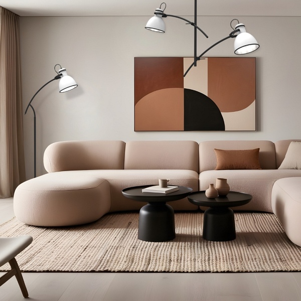 Zumba Lampa Podłogowa Sztyca Skos 1X40W E27 Biały+Czarny Candellux