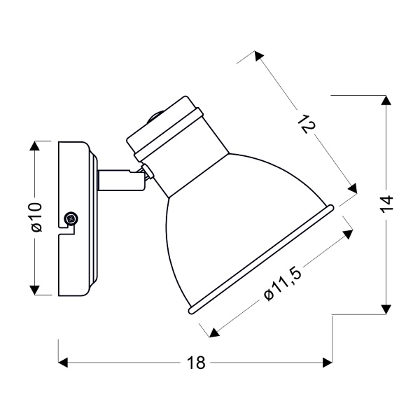 Zumba Kinkiet 1X40W E14 Biały+Czarny Candellux