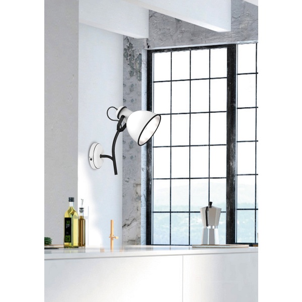 Zumba Lampa Kinkiet Na Wysięgniku 1X40W E14 Biały+Czarny Candellux