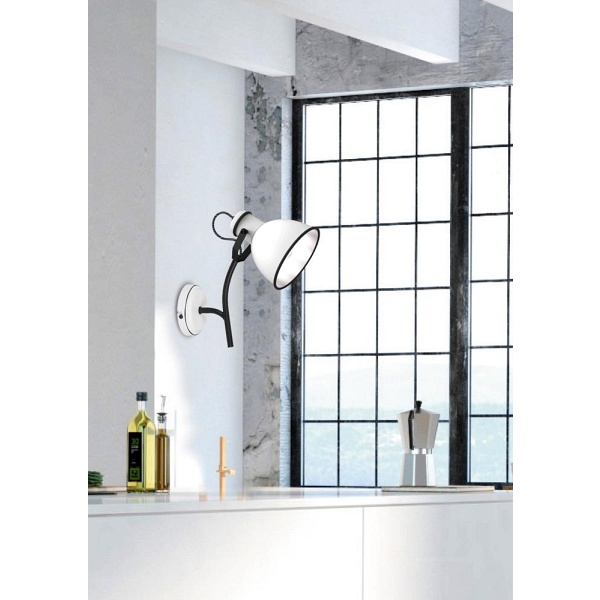 Zumba Lampa Kinkiet Na Wysięgniku 1X40W E14 Biały+Czarny Candellux