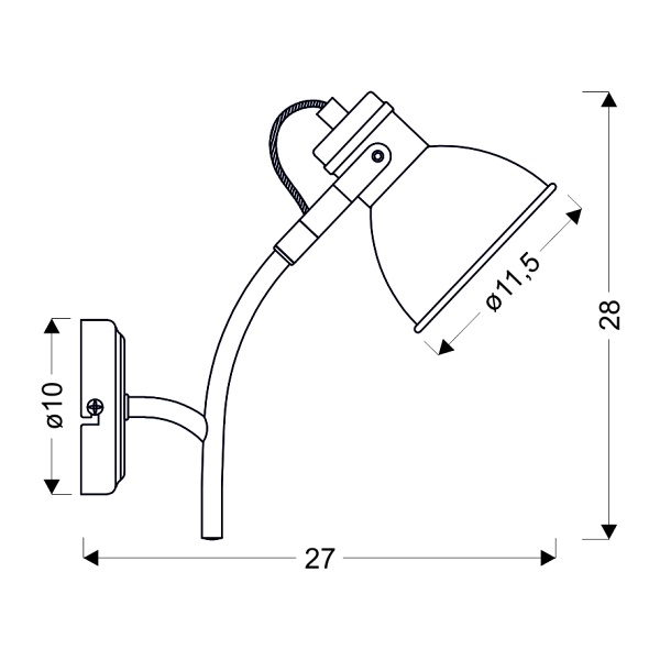 Zumba Lampa Kinkiet Na Wysięgniku 1X40W E14 Biały+Czarny Candellux