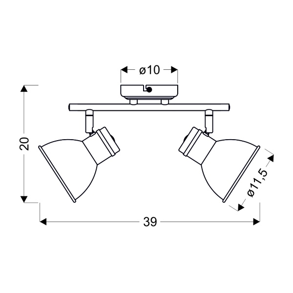 Zumba Lampa Sufitowa Listwa 2X40W E14 Białāy+Czarny Candellux
