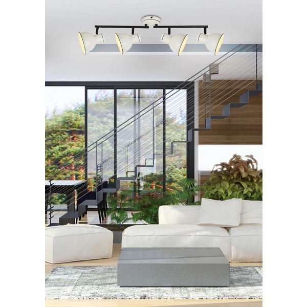 Zumba Lampa Sufitowa Listwa 4X40W E14 Biały+Czarny Candellux