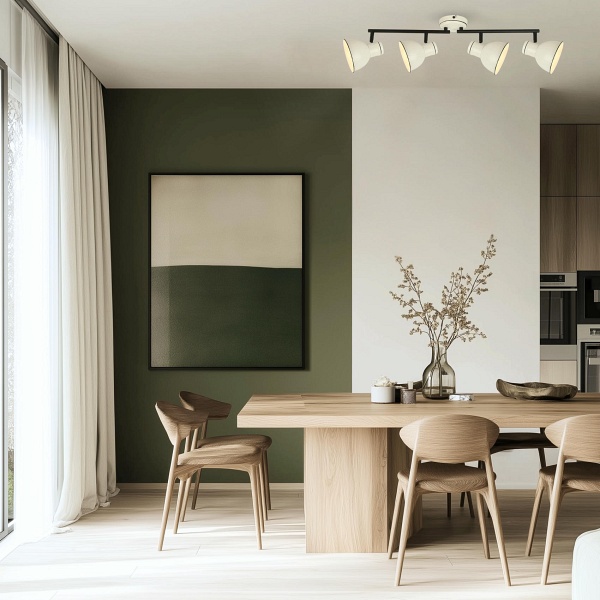 Zumba Lampa Sufitowa Listwa 4X40W E14 Biały+Czarny Candellux